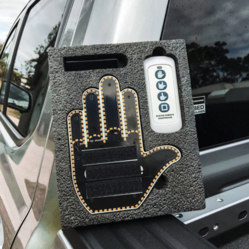 LED Gesture Light for Vehicles with Remote Control - Illuminated Middle Finger Sign Lamp