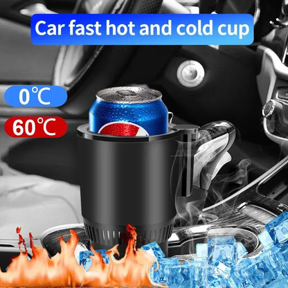 2-in-1 Car Heating and Cooling Cup with Digital Temperature Display - 12V Smart Car Cup Holder and Mini Refrigerator