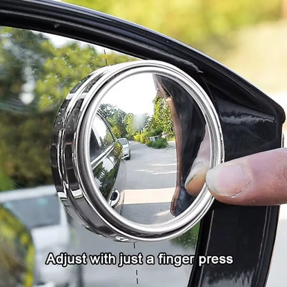 2Pcs 360 Degree Adjustable Blind Spot Mirror Car Auxiliary Rearview Convex Mirror round Frame Wide Angle Mirrors for Car Reverse