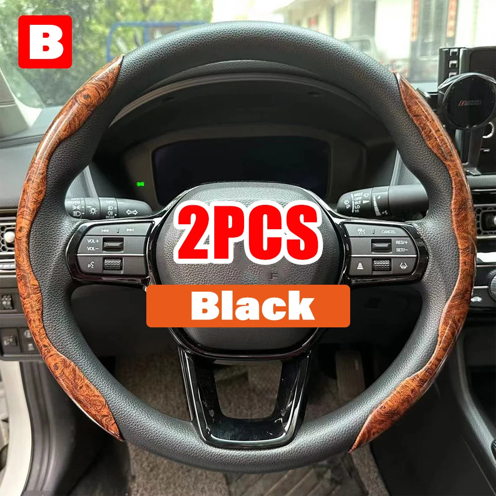 2/3PCS Carbon Fiber Silicone Car Steering Wheel Cover Custom Anti-Skid Booster Cover Auto Accessories 38Cm for Auto Deco 2024