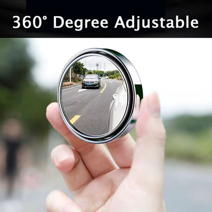 2Pcs 360 Degree Adjustable Blind Spot Mirror Car Auxiliary Rearview Convex Mirror round Frame Wide Angle Mirrors for Car Reverse